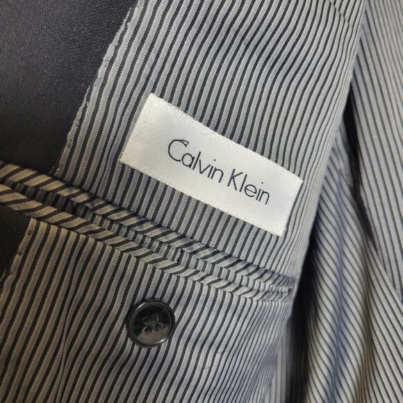 Calvin Klein Sport Coat Blazer Suit Jacket Mens 43R Wool/Polyester Blend Black - Picture 5 of 6